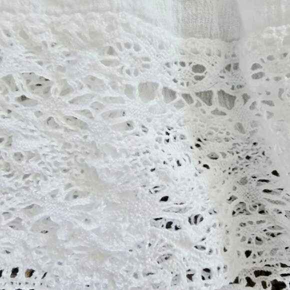 Women's Bohemian White Lace Sleeveless Tank Top Size Large Babydoll Flowy Boho - Picture 5 of 15